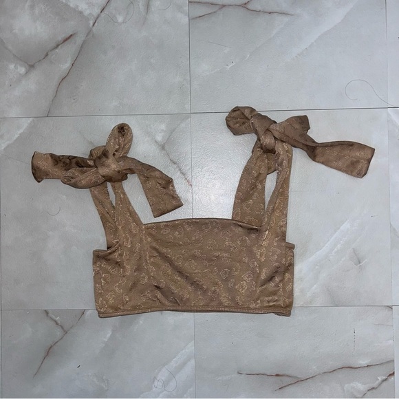 LPA X Revolve Iris Bikini Top Nude Leopard Size XS Extra Small - Picture 2 of 4